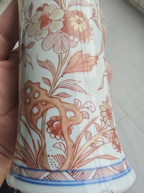 古玩陶瓷礬紅描金花觚拍賣，當前價格4600元