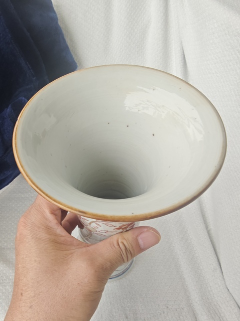 古玩陶瓷礬紅描金花觚拍賣，當前價格4600元