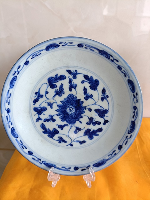 古玩陶瓷細路精品乾隆本朝款青花纏枝花卉賞盤(1對)拍賣,當前價格1980元