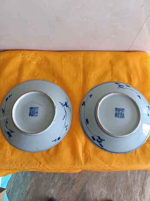 古玩陶瓷細路精品乾隆本朝款青花纏枝花卉賞盤(1對)拍賣,當前價格1980元