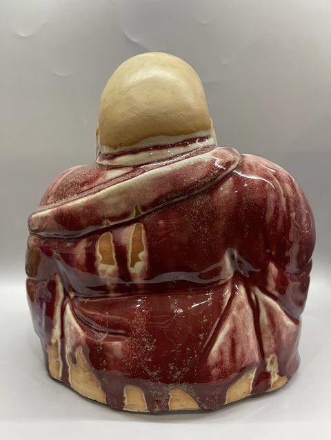 古玩陶瓷窯變紅釉彌勒佛拍賣，當前價格35000元