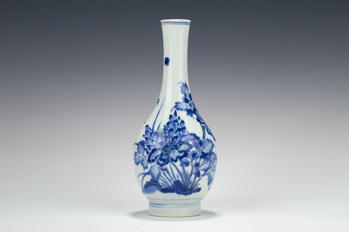 古玩陶瓷明崇禎·青花花鳥紋膽瓶拍賣,當前價格3338元