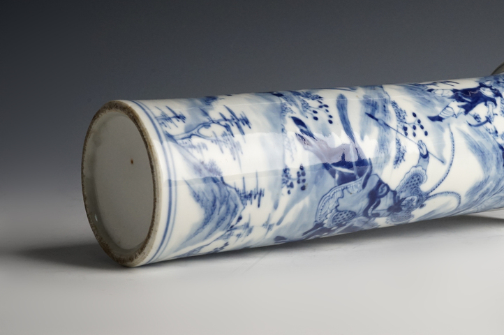 古玩陶瓷清光緒·青花人物故事紋花觚真品鑒賞圖