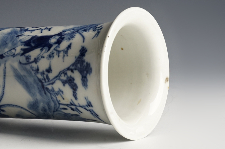 古玩陶瓷清光緒·青花人物故事紋花觚真品鑒賞圖