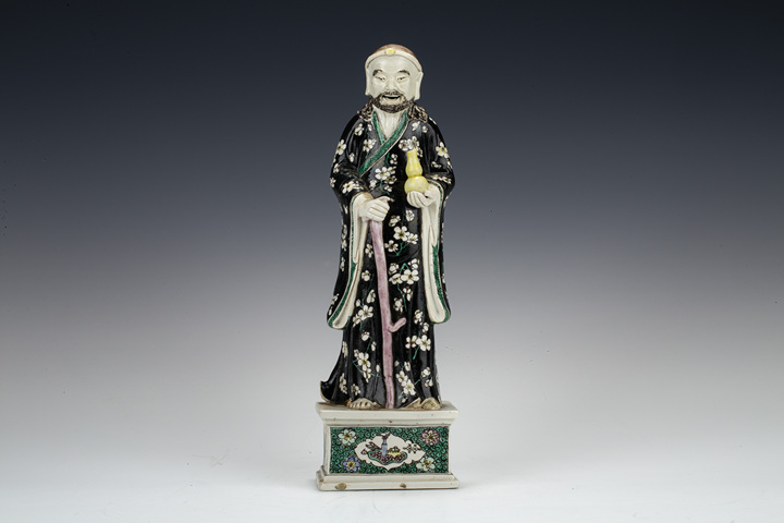 古玩陶瓷清光緒·素三彩鐵拐李立像拍賣，當(dāng)前價(jià)格1736元