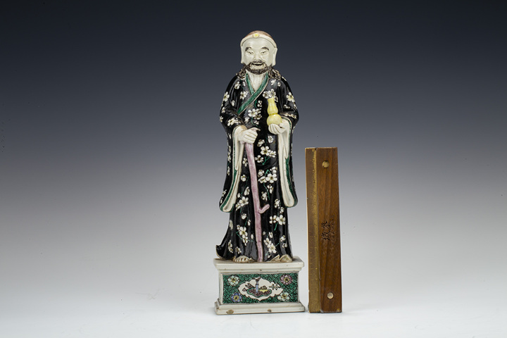 古玩陶瓷清光緒·素三彩鐵拐李立像拍賣，當(dāng)前價(jià)格1736元