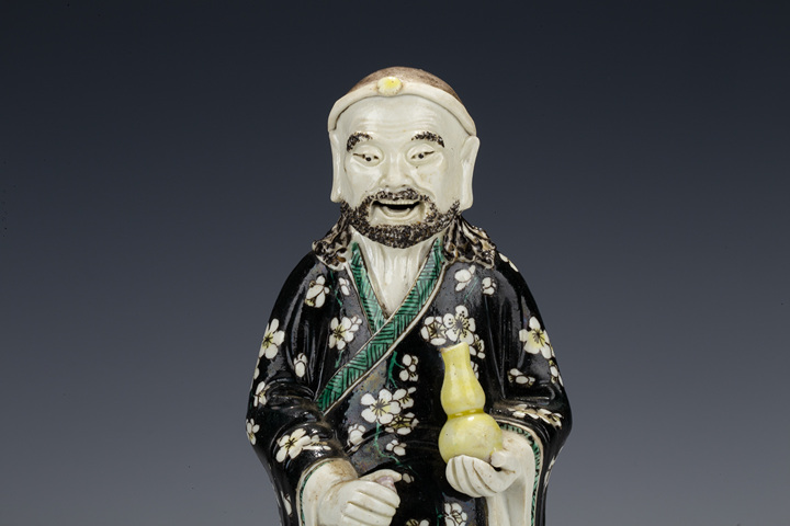 古玩陶瓷清光緒·素三彩鐵拐李立像拍賣，當(dāng)前價(jià)格1736元