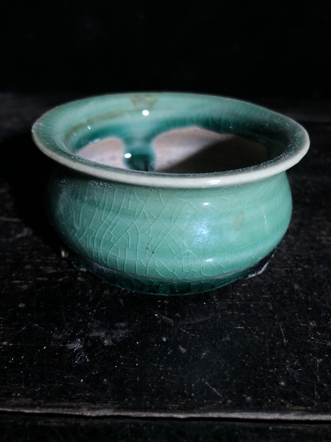 古玩陶瓷綠釉香爐拍賣，當前價格48元