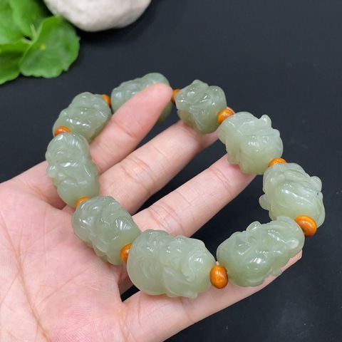 古玩玉器和田玉十八羅漢雙面精雕手串(帶鑒定證書)拍賣,當前價格688元