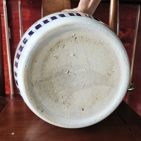 古玩陶瓷青花卷缸真品鑒賞圖