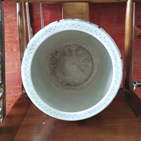 古玩陶瓷青花卷缸真品鑒賞圖