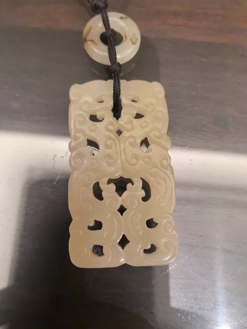 古玩玉器雙龍佩真品鑒賞圖
