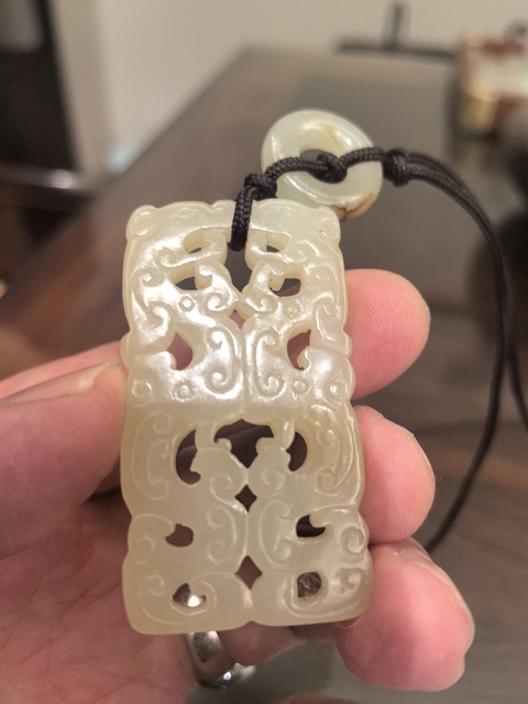 古玩玉器雙龍佩真品鑒賞圖