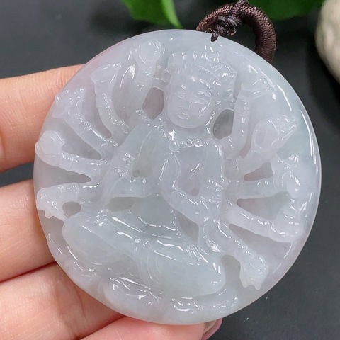 古玩玉器天然翡翠千手觀音掛件(帶翡翠鑒定證書)拍賣,當(dāng)前價(jià)格1800元
