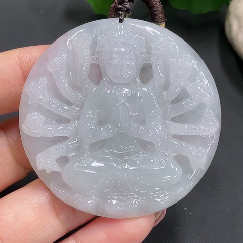 古玩玉器天然翡翠千手觀音掛件(帶翡翠鑒定證書)拍賣,當(dāng)前價(jià)格1800元
