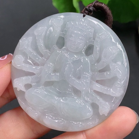 古玩玉器天然翡翠千手觀音掛件(帶翡翠鑒定證書)拍賣,當(dāng)前價(jià)格1800元