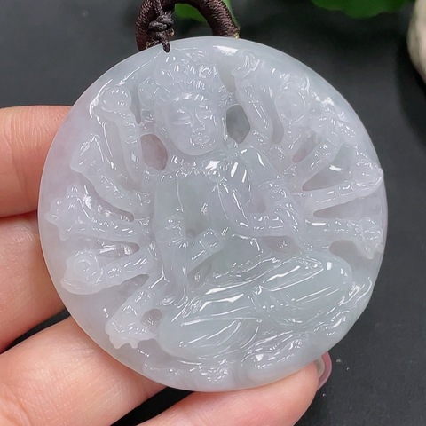 古玩玉器天然翡翠千手觀音掛件(帶翡翠鑒定證書)拍賣,當(dāng)前價(jià)格1800元