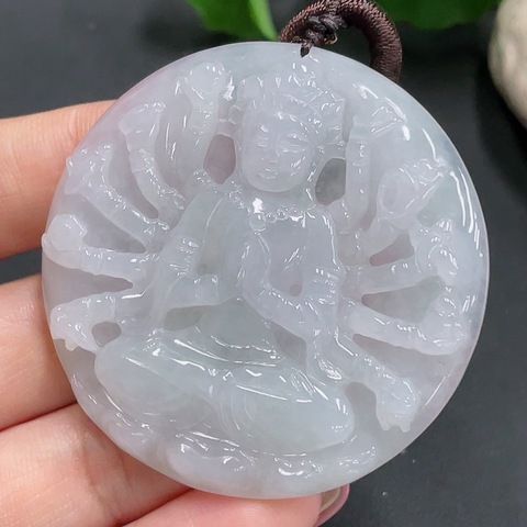 古玩玉器天然翡翠千手觀音掛件(帶翡翠鑒定證書)拍賣,當(dāng)前價(jià)格1800元