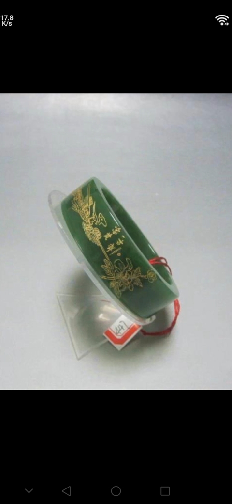 古玩玉器和田碧玉手鐲真品鑒賞圖