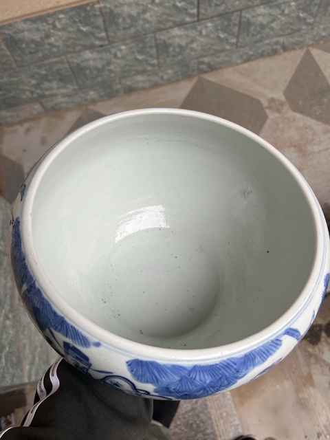 古玩陶瓷青花福祿壽三星人物紋三足香爐真品鑒賞圖