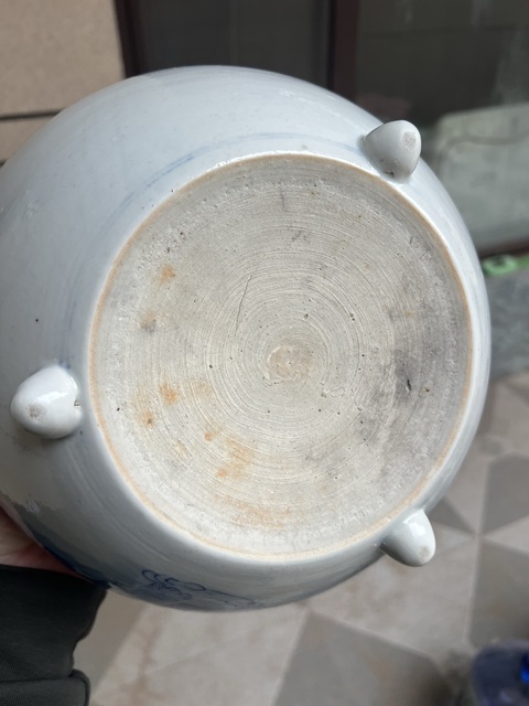 古玩陶瓷青花福祿壽三星人物紋三足香爐真品鑒賞圖