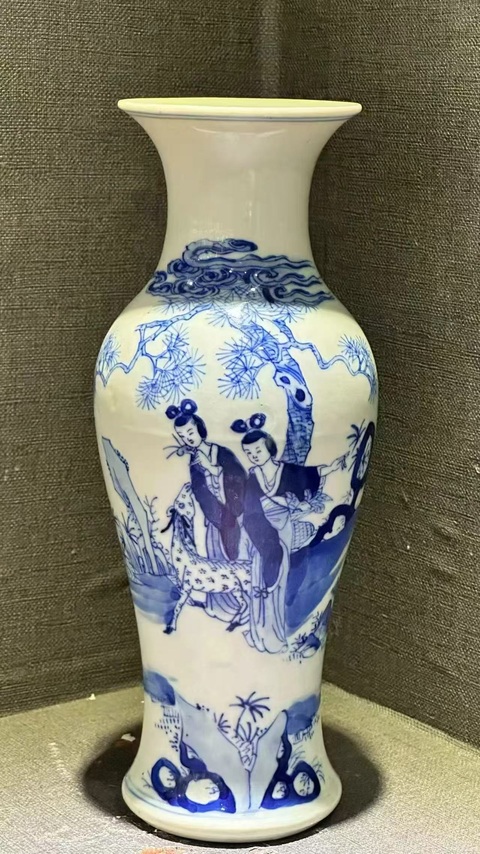 古玩陶瓷光緒·麻姑獻(xiàn)壽青花人物故事瓶拍賣,當(dāng)前價(jià)格4200元