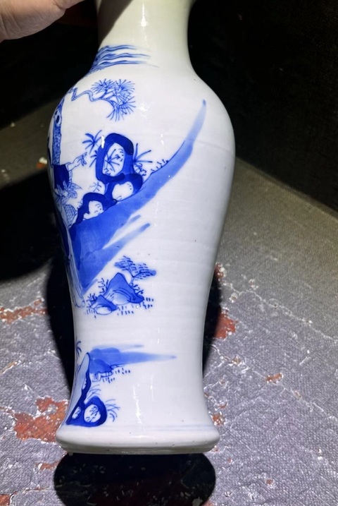 古玩陶瓷光緒·麻姑獻(xiàn)壽青花人物故事瓶拍賣,當(dāng)前價(jià)格4200元