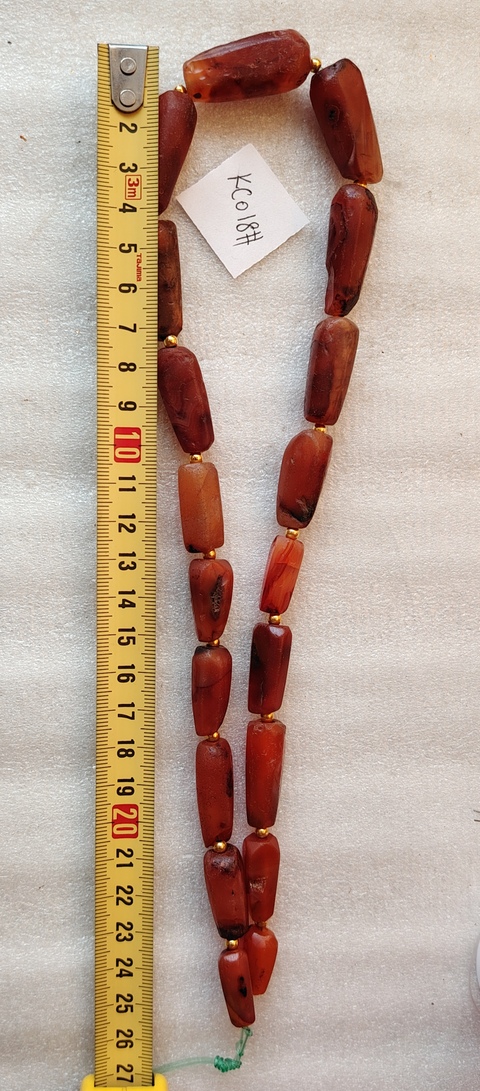 古玩玉器限量放漏一條天然紅瑪瑙多棱珠鏈拍賣,當前價格299元