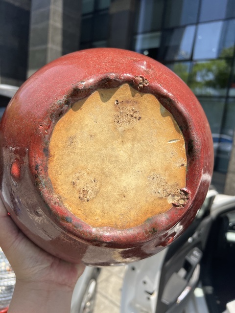 古玩陶瓷紅釉爐真品鑒賞圖