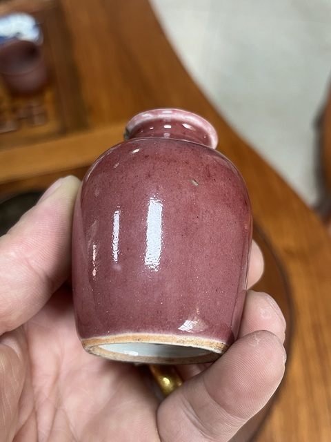 古玩陶瓷紅釉水盂真品鑒賞圖
