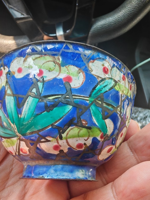 古玩陶瓷銅胎畫琺瑯花卉紋杯真品鑒賞圖