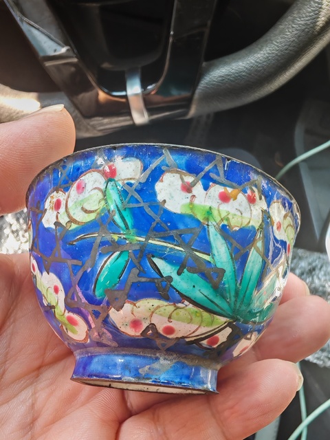 古玩陶瓷銅胎畫琺瑯花卉紋杯真品鑒賞圖