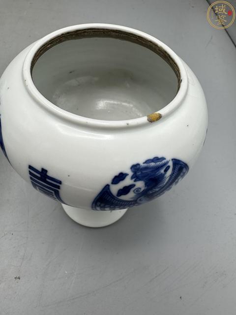 古玩陶瓷清康熙 青花豆兩只真品鑒賞圖