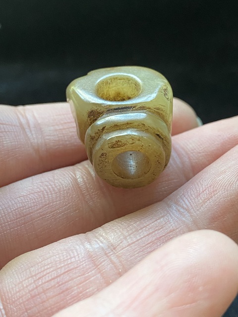 古玩玉器(一口價放漏)清末民初岫玉雕“煙鍋”拍賣,當前價格688元