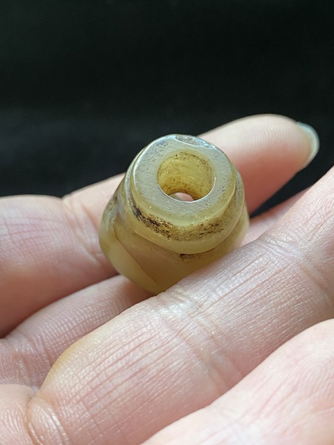 古玩玉器(一口價放漏)清末民初岫玉雕“煙鍋”拍賣,當前價格688元