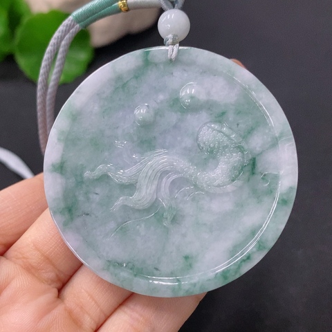古玩玉器天然翡翠龍牌(帶翡翠鑒定證書)拍賣,當前價格880元