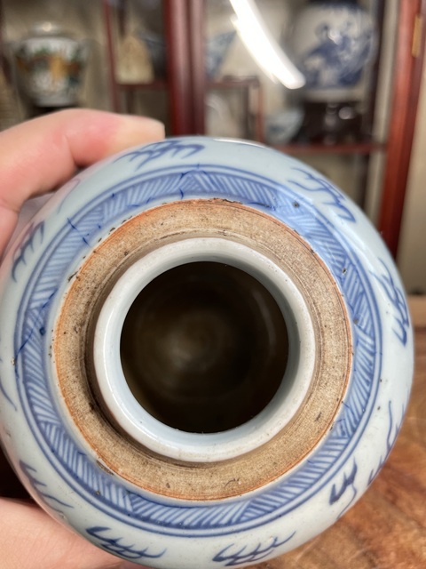 古玩陶瓷鶴紋青花罐真品鑒賞圖