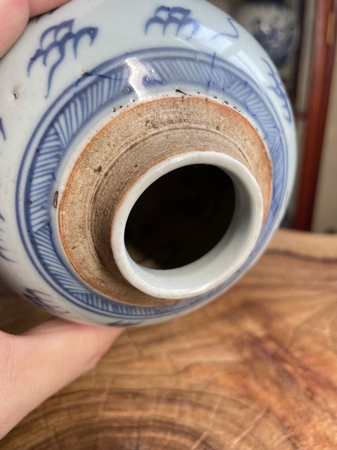 古玩陶瓷鶴紋青花罐真品鑒賞圖