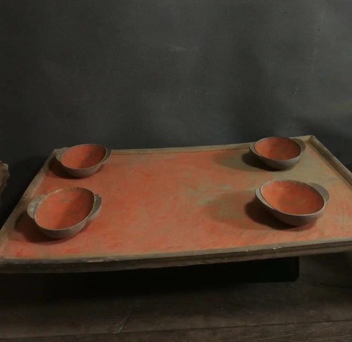 古玩陶瓷漢代羽觴組合真品鑒賞圖