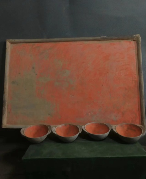 古玩陶瓷漢代羽觴組合真品鑒賞圖