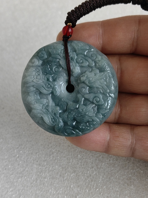 古玩玉器天然翡翠雕“龍紋牌”真品鑒賞圖