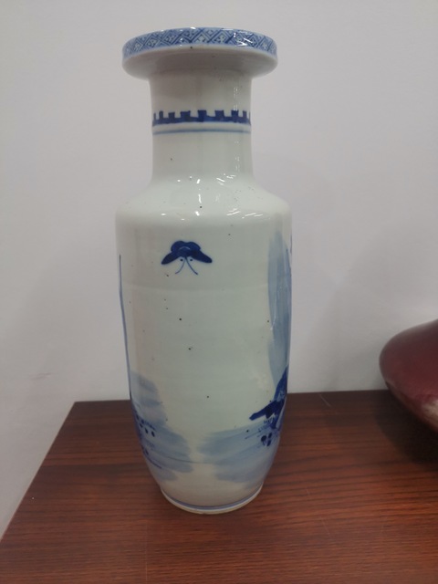 古玩陶瓷青花人物故事紋棒槌瓶真品鑒賞圖