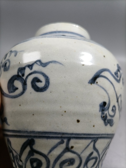 古玩陶瓷明代青花花卉紋小罐拍賣，當(dāng)前價格2980元