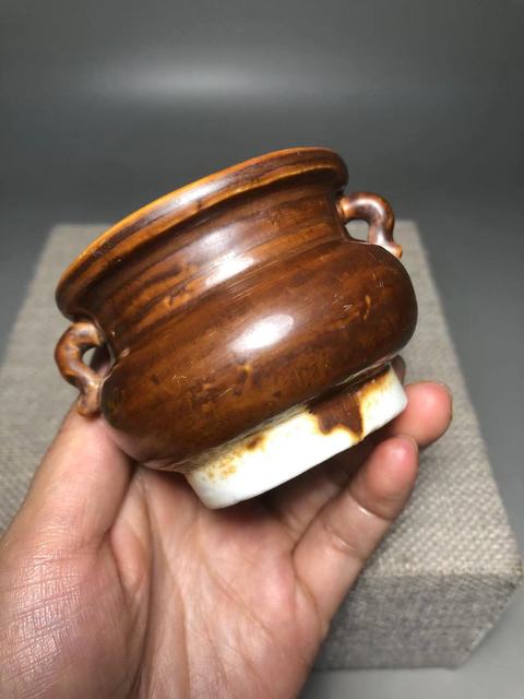 古玩陶瓷明晚期·德化窯紫金釉香爐拍賣，當前價格2500元