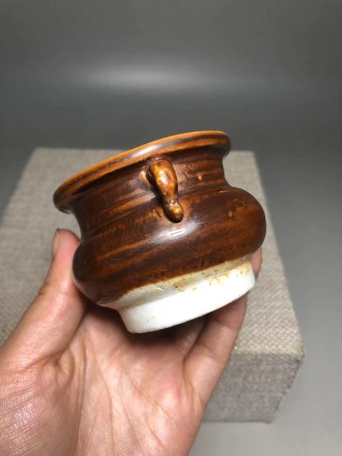 古玩陶瓷明晚期·德化窯紫金釉香爐拍賣，當前價格2500元