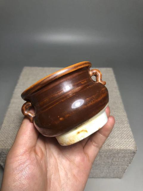 古玩陶瓷明晚期·德化窯紫金釉香爐拍賣，當前價格2500元