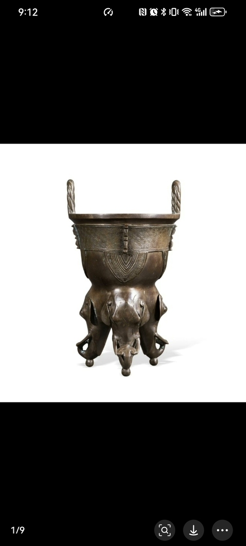 古玩銅器明代象足鼎拍賣，當前價格21800元