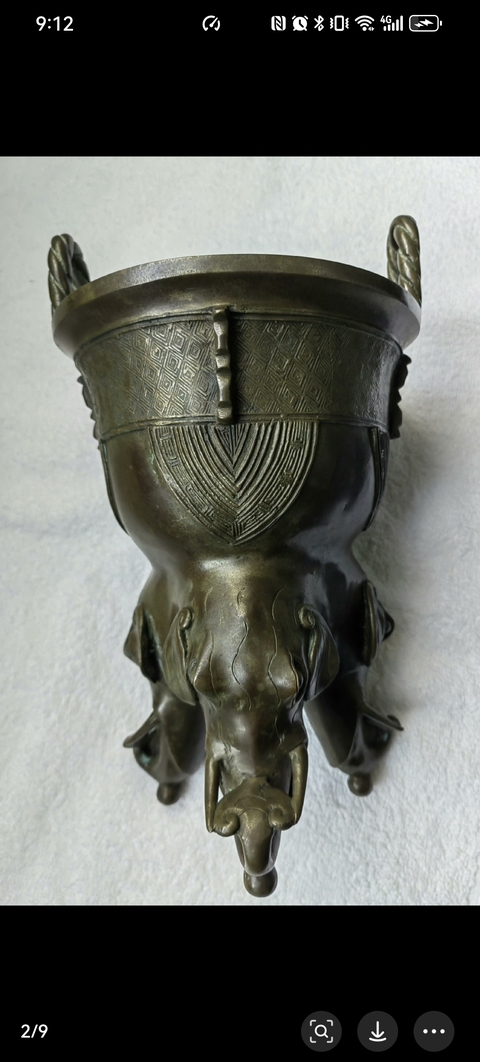 古玩銅器明代象足鼎拍賣，當前價格21800元