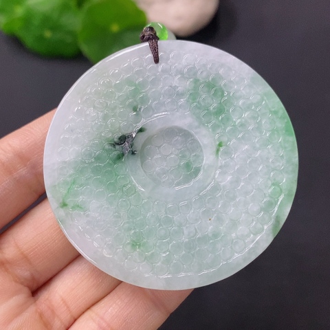 古玩玉器天然翡翠鳳戲牡丹玉墜(帶翡翠鑒定證書)拍賣，當前價格2800元