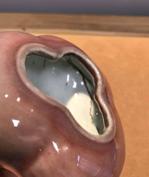 古玩陶瓷紅釉水盂真品鑒賞圖